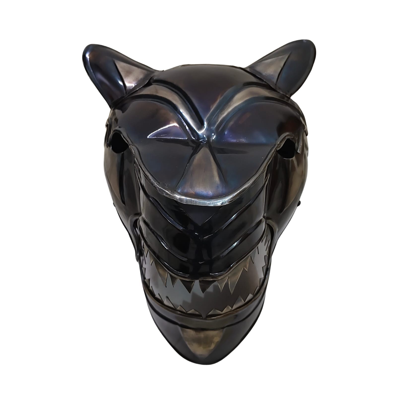 Medieval Great Wolf Helmet Halloween Costume Viking Wolf Helmet Black Antiqued