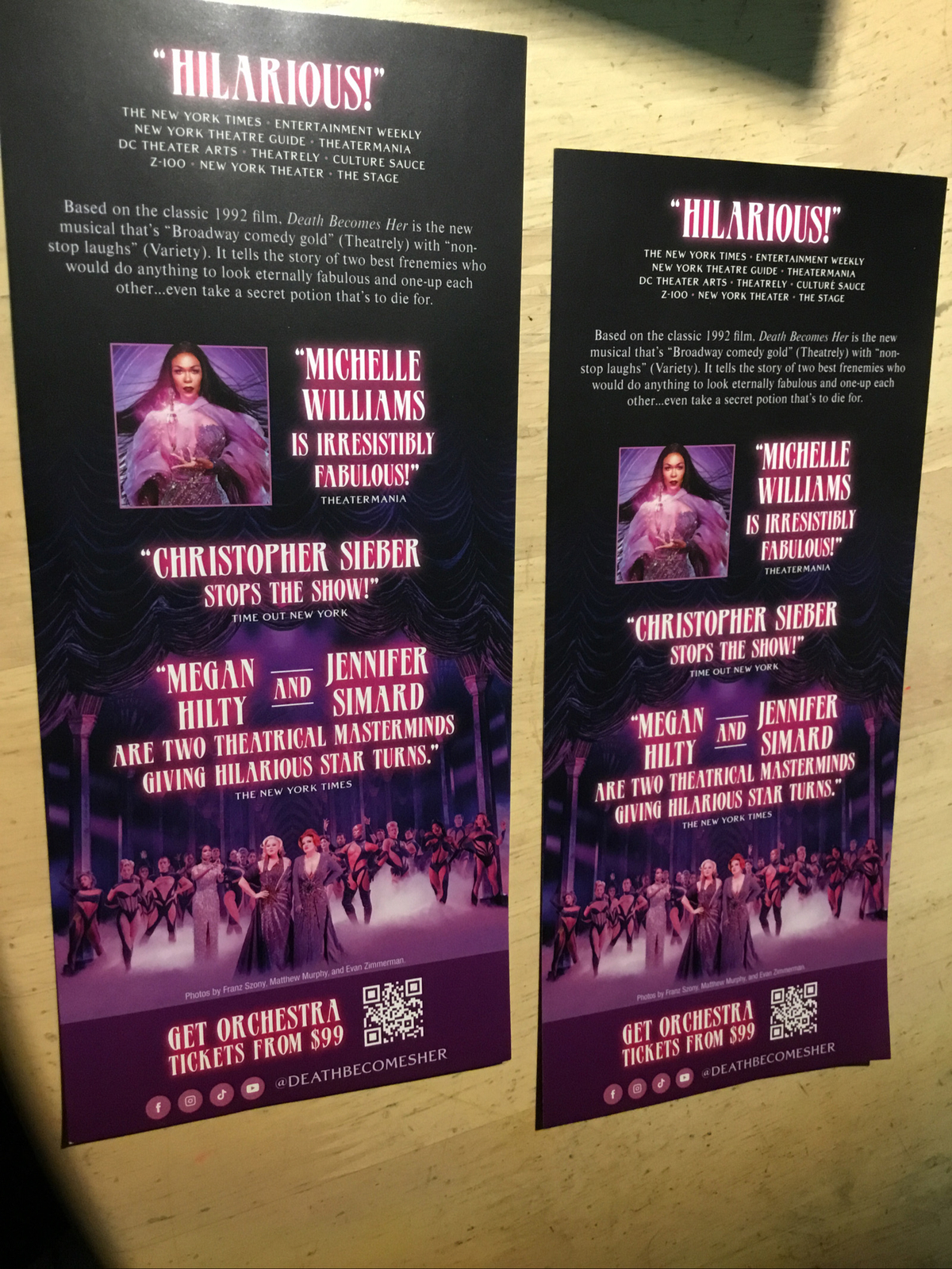 Michelle Williams, Christopher Sieber….Death Becomes Her Musical Broadway FLYER