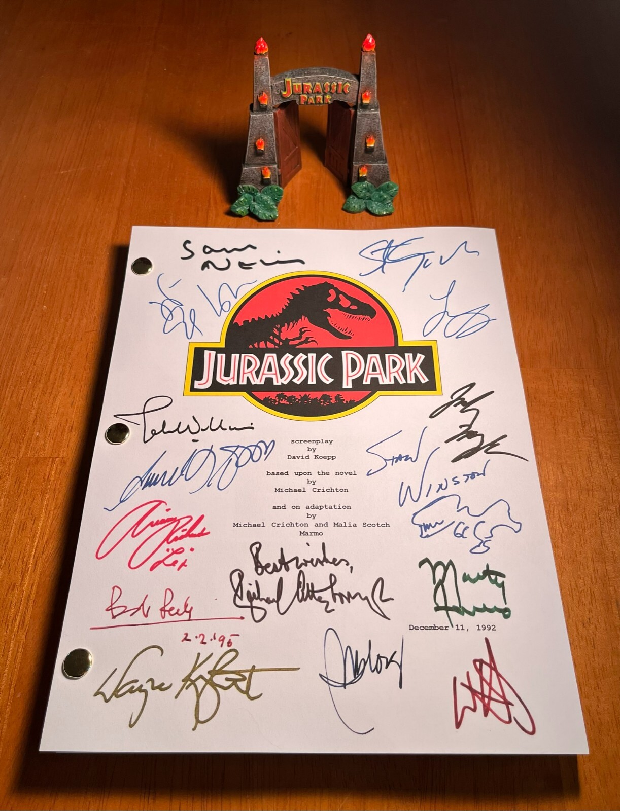 Jurassic Park Script Cast-Signed- Autograph Reprints- 151 Pages