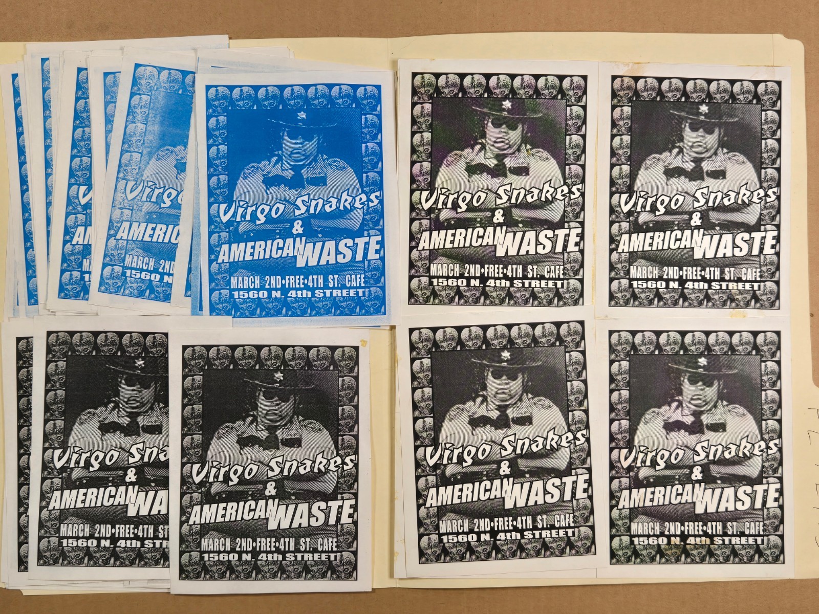 AMERICAN WASTE – Punk / Trash Band Lot of 48 ORIGINAL Handbill (original sheet)