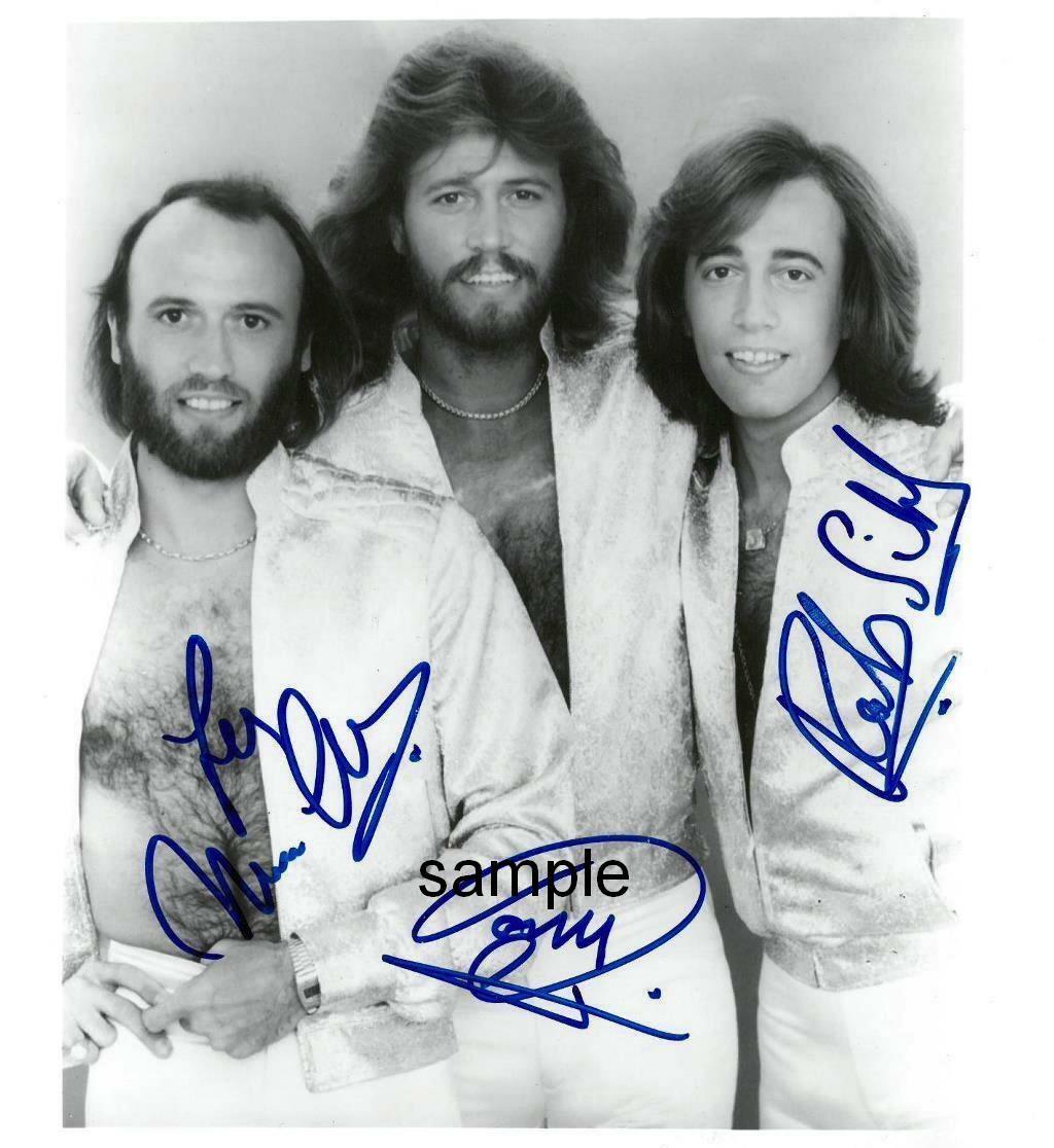 BEE GEES BAND REPRINT 8X10 PHOTO SIGNED AUTOGRAPHED MAN CAVE BARRY ROBIN GIBB