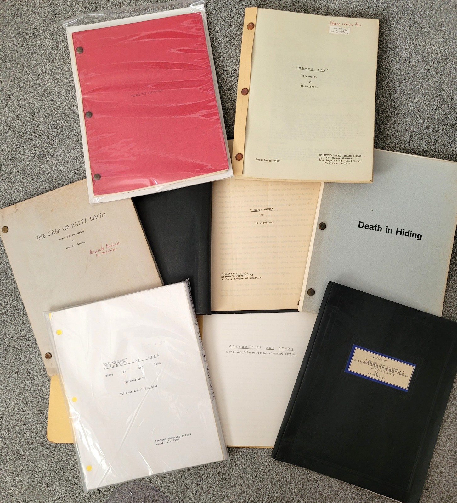 Original Hollywood Screenplays Lot of 7 w/ Provenance Sci-Fi Drama Ib Melchior