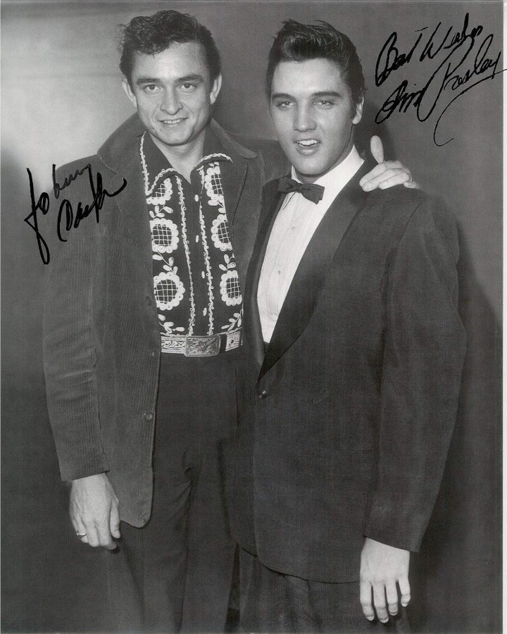 Framed Elvis Presley and Johnny Cash 8×10 signed Photo Reprint FREE SHIPPING !