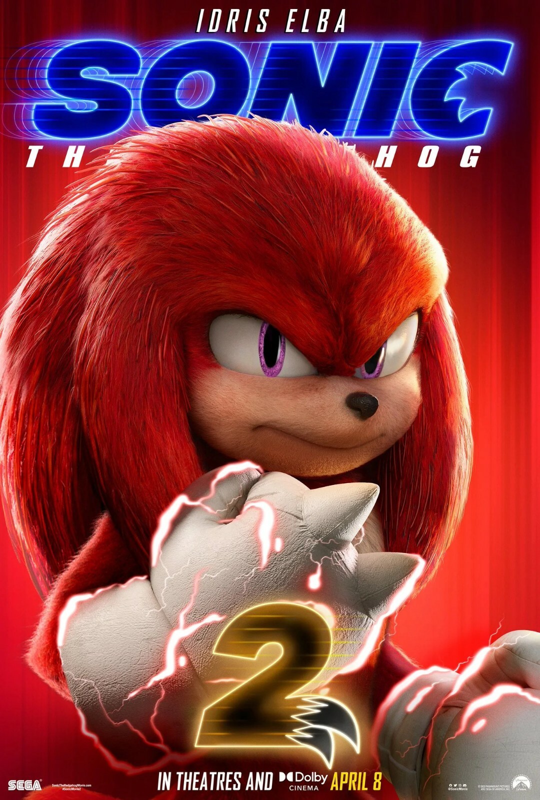 Sonic The Hedgehog 2 movie poster (h) – 11 x 17 inches