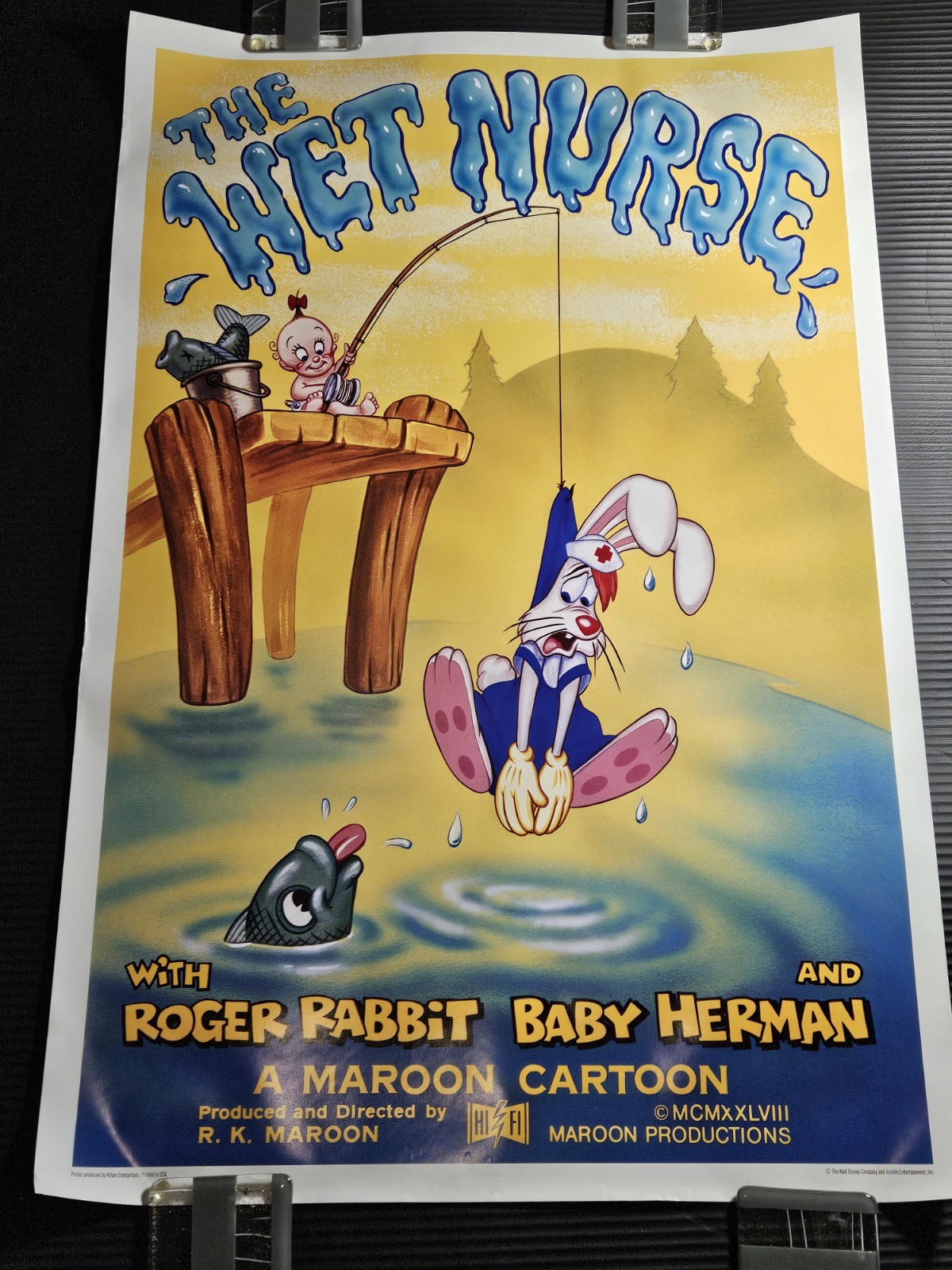 WHO FRAMED ROGER RABBIT WET NURSE ROLLED 27X41 MINT CARTOON MOVIE POSTER 1988