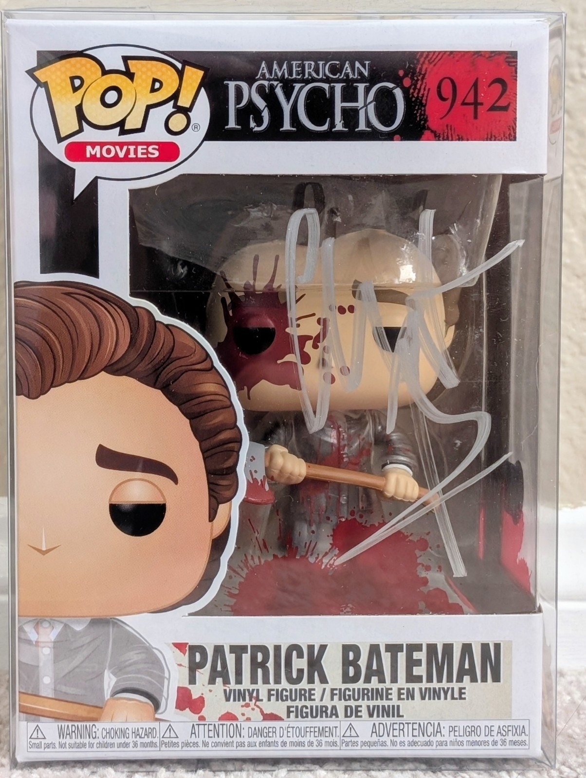 Christian Bale Signed Funko 942 Chase Patrick Bateman American Psycho Beckett