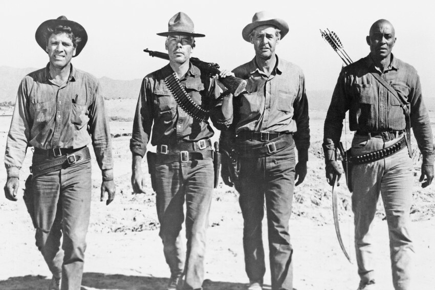 The Professionals Burt Lancaster Lee Marvin 24X18 Poster B&W Poster Print