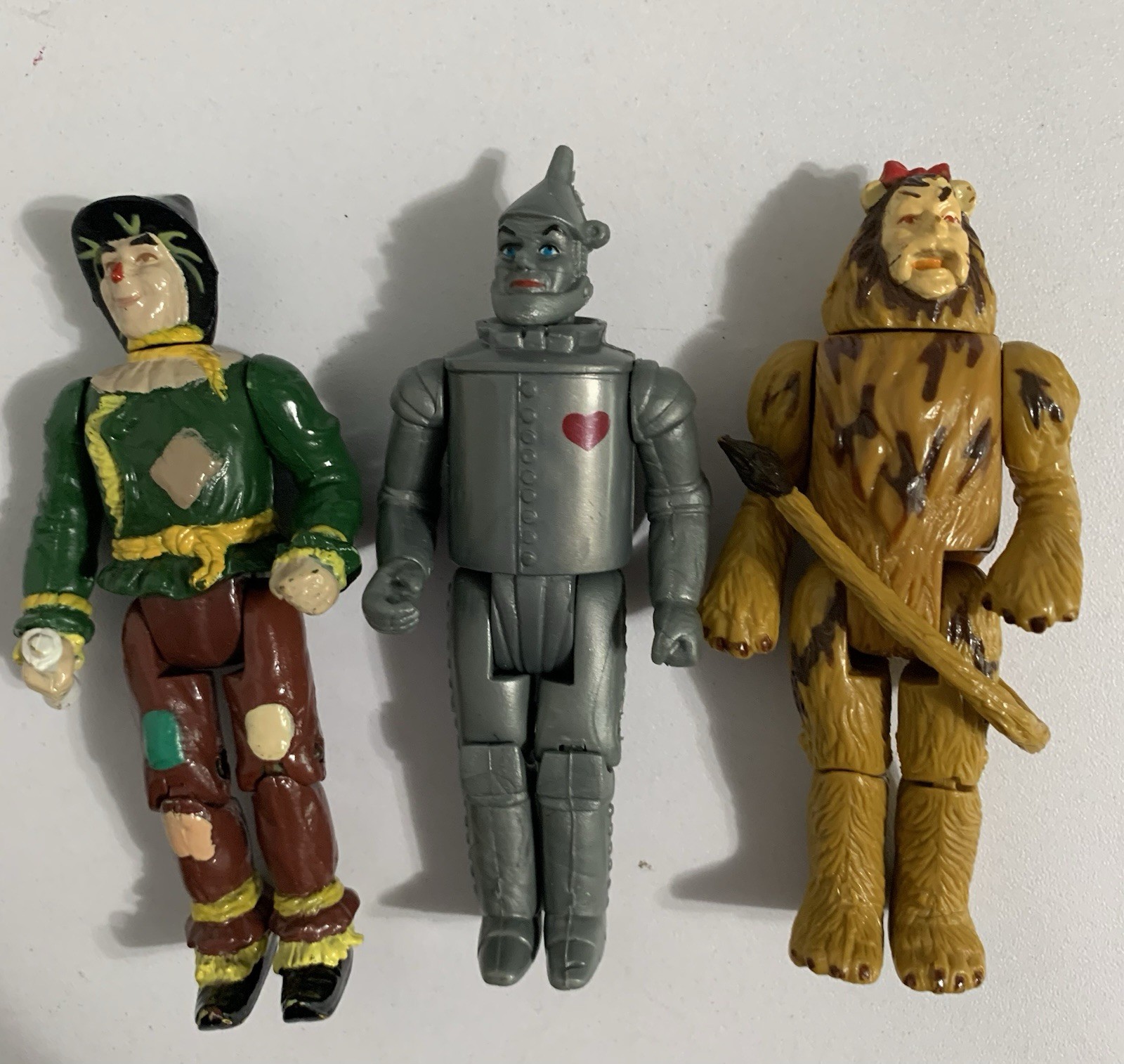 Vintage Wizard of Oz-lot Of 3 Tin Man, Scarecrow, Lion, Action Figures TY