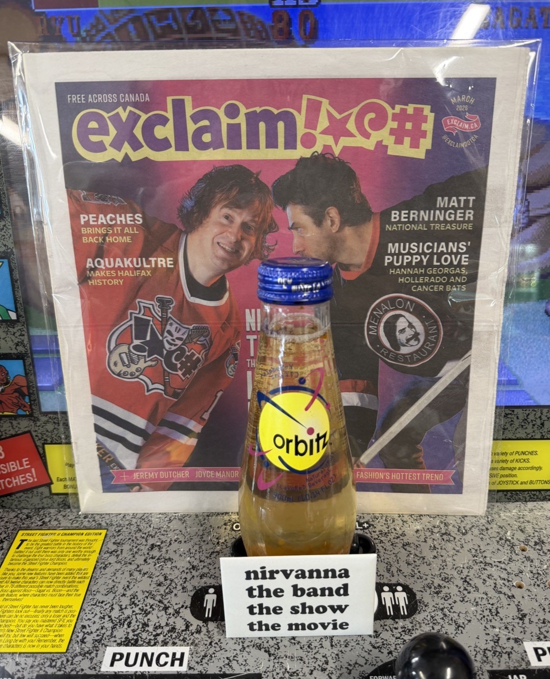 NTBTSTM Lot: Orbitz Bottle + Nirvanna the Band the Show the Movie Pin + Exclaim!