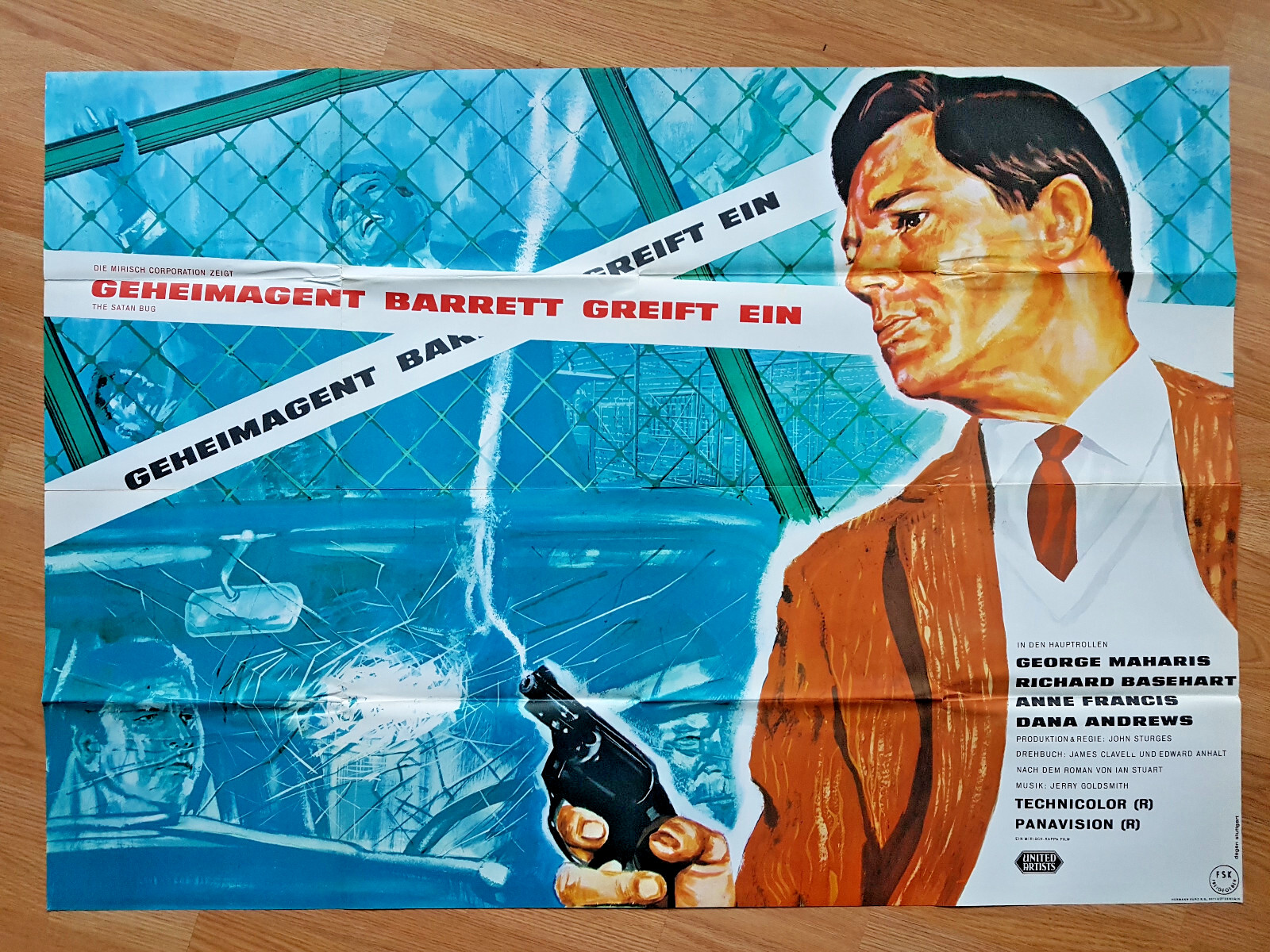 The Satan Bug – scarce German 2-sheet poster 1965 John Sturges MAHARIS sci-fi