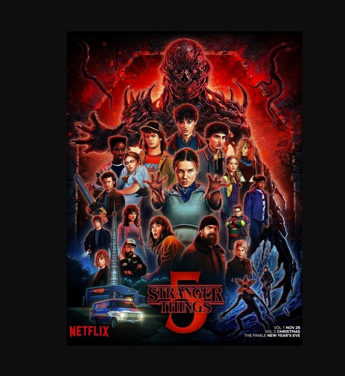 2025 Stranger Things Season 5 Poster 11X17 Eleven Hopper Dustin Mike Lucas