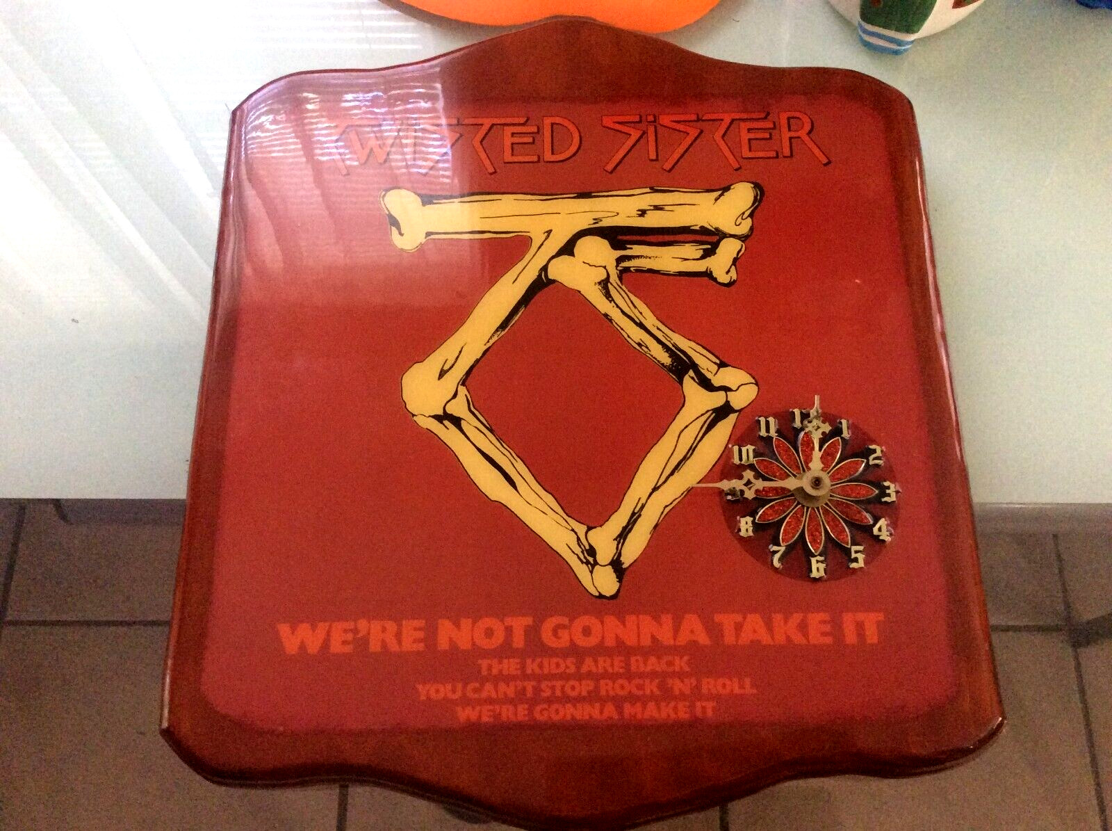 1985 Twisted Sister Wood Handmade Wall Clock Rock Band Album Cover Vintage OOAK