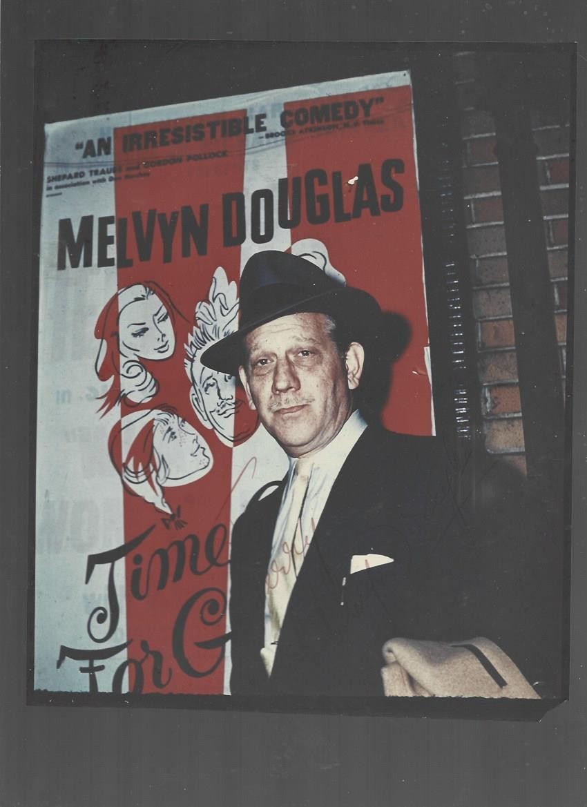original Hand signed 8 x 10 photo of Melvyn Douglas