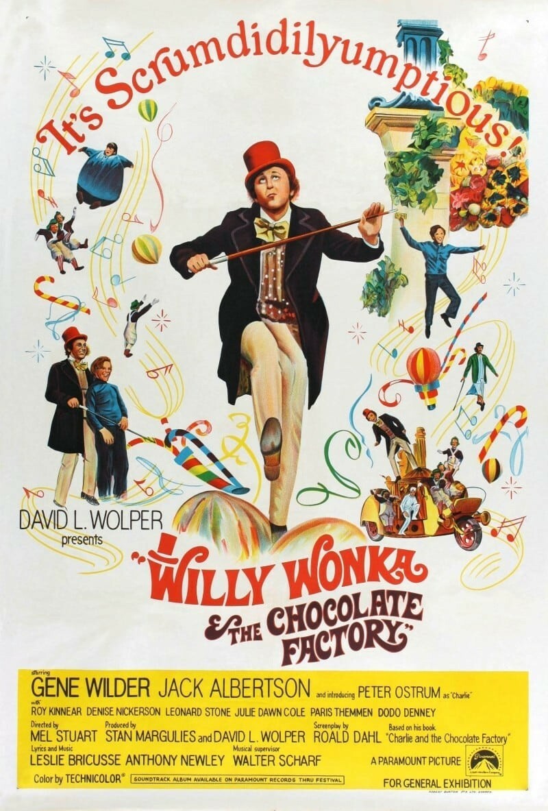 1971 Willy Wonka & The Chocolate Factory Movie Poster Oompa Loompa Gene Wilder🍿