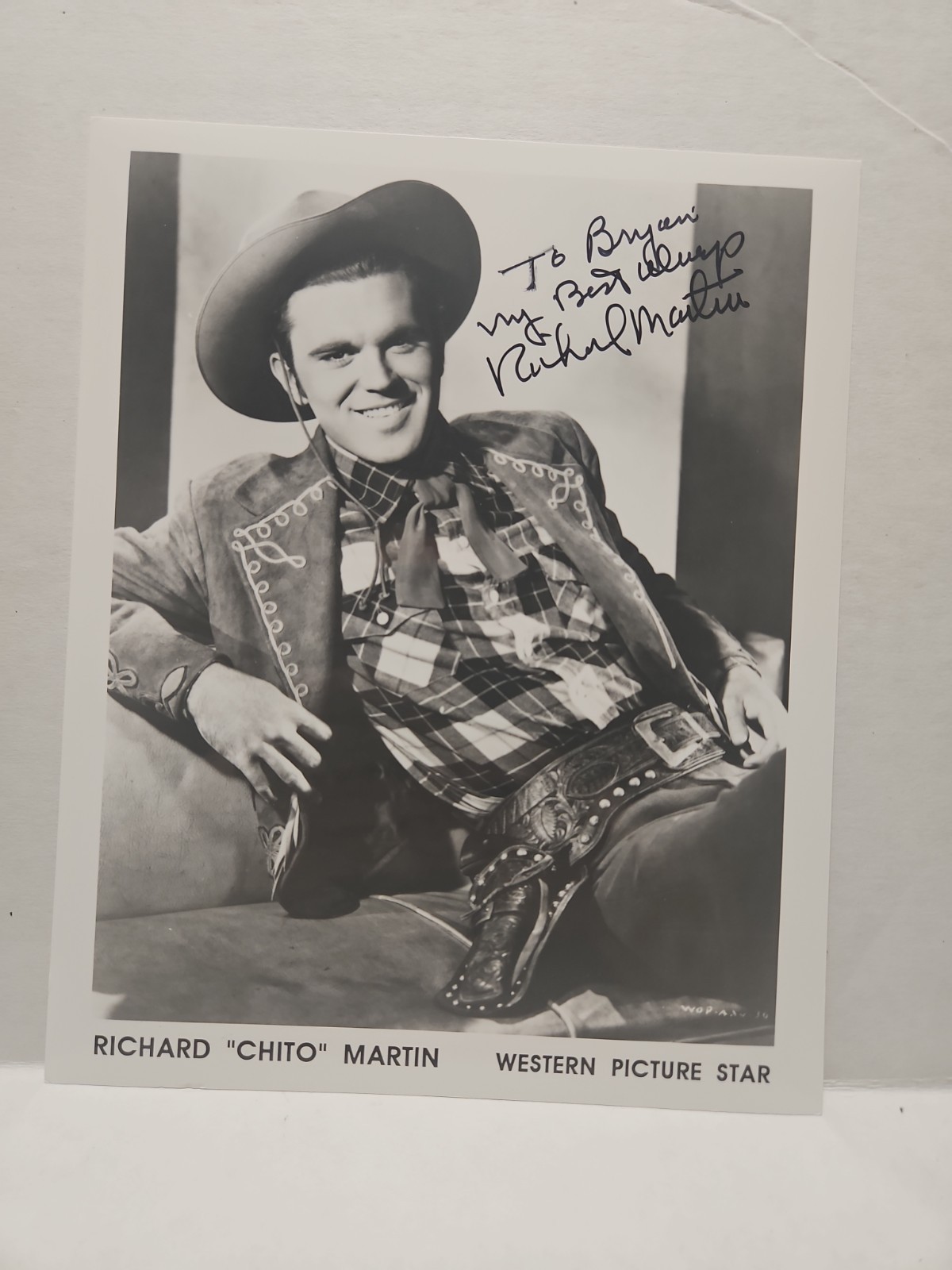 Richard Chito Martin Signed 8×10. Actor In B-Movie Westerns Mostly