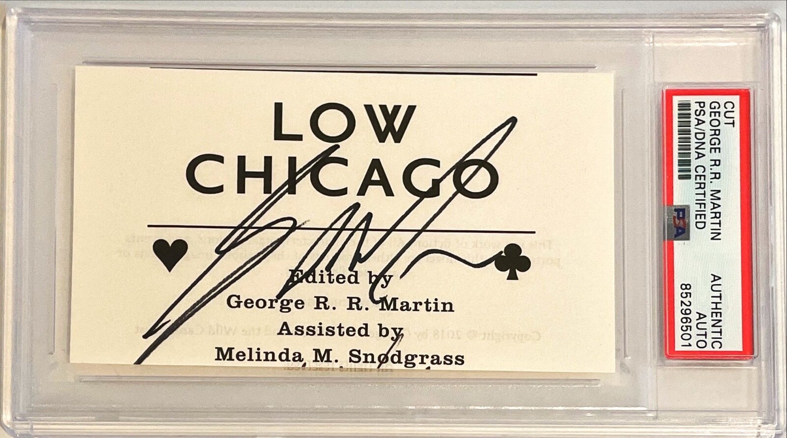 George R.R. Martin Game Of Thrones Signed Auto 3×5 Index Cut Card PSA DNA