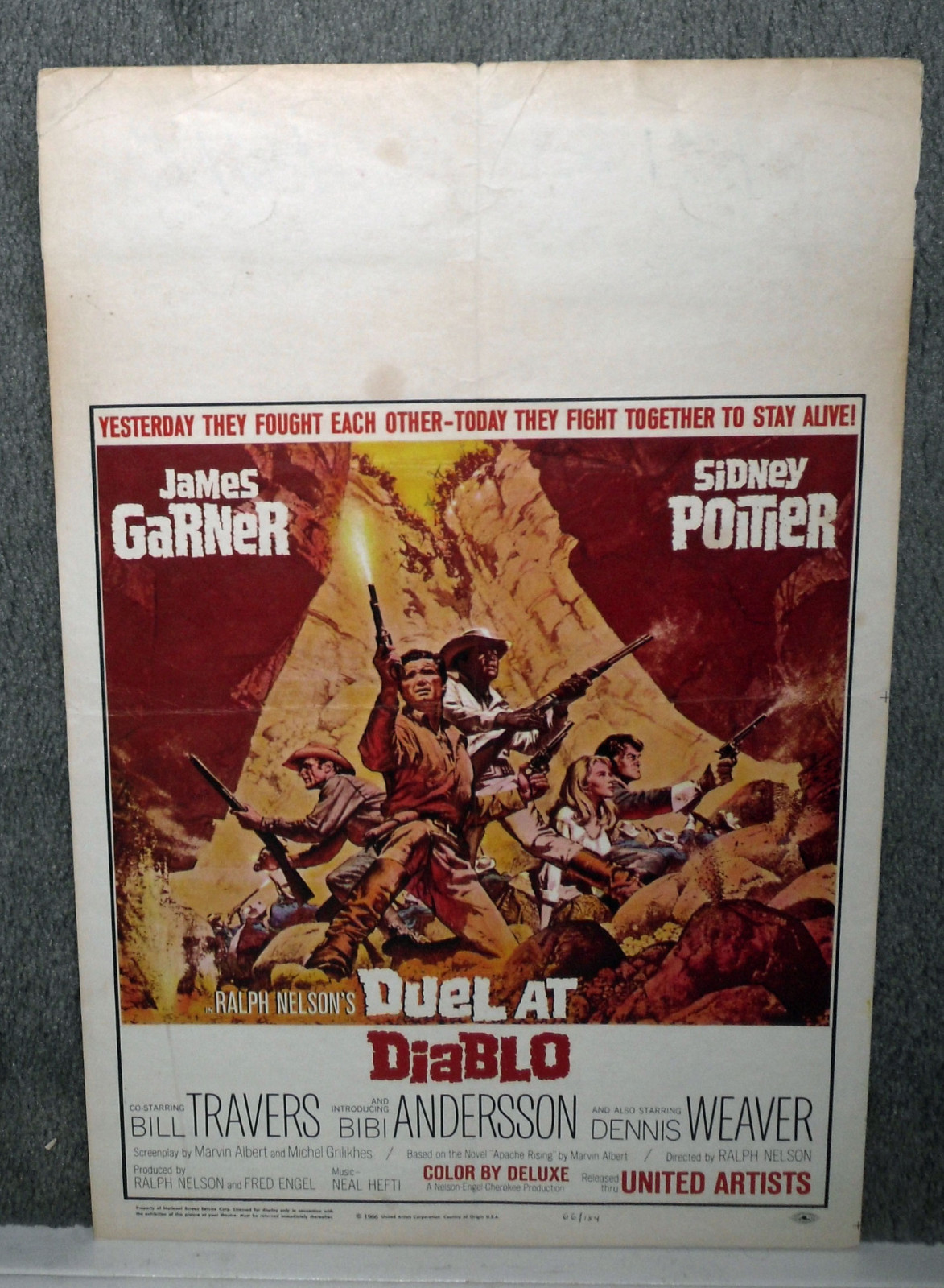 DUEL AT DIABLO original 1966 movie poster JAMES GARNER/KANAB UTAH/JOHNSON CANYON