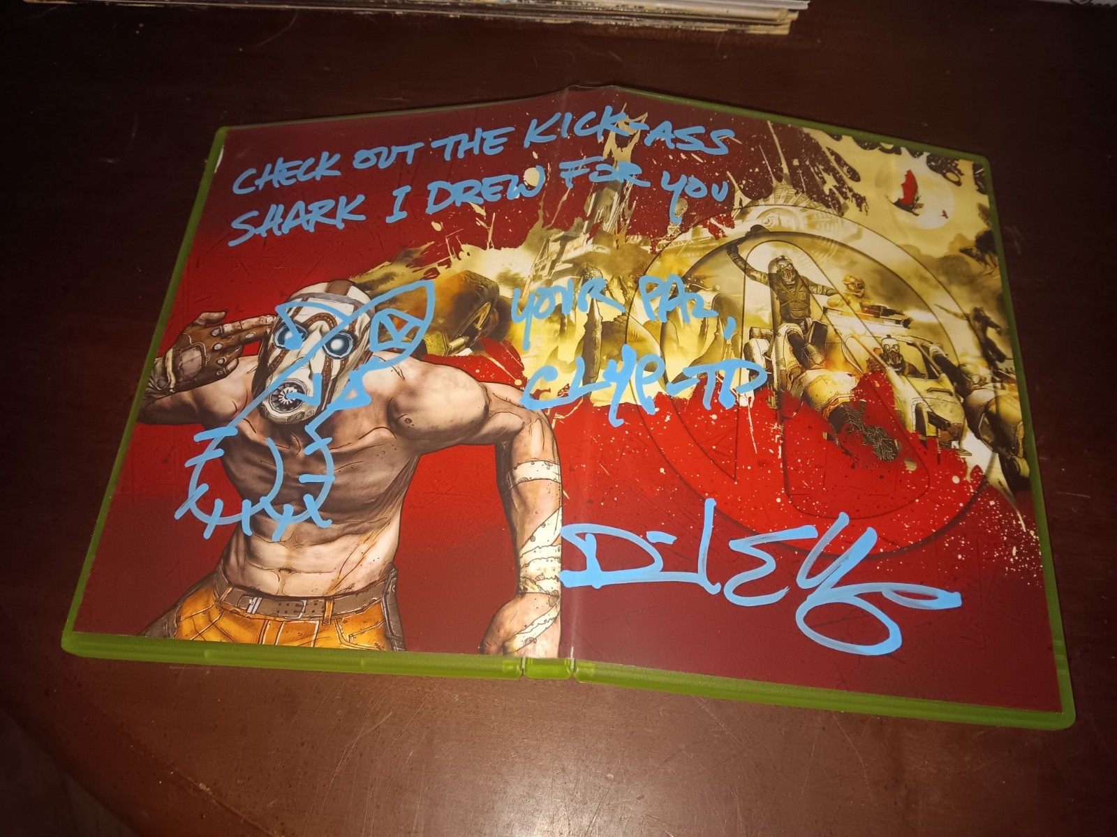 Borderlands Xbox 360 Signed by David Eddings Claptrap Sketch Remarque