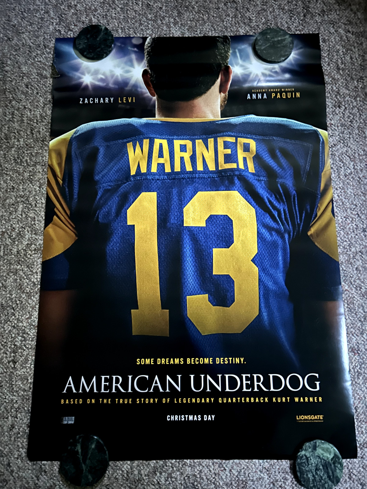 American Underdog 2021 Original Double Sided 27×40 Movie Poster .