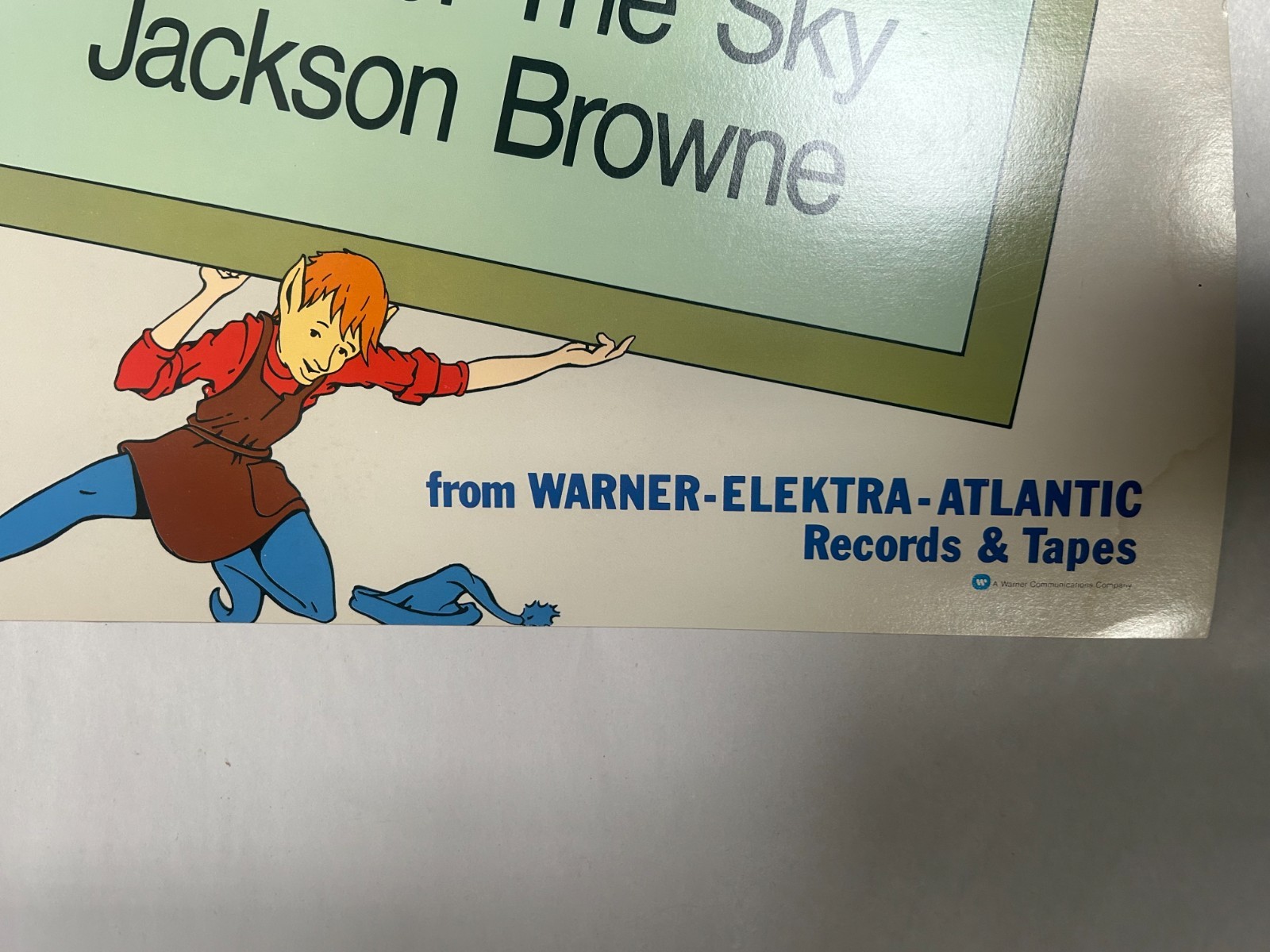 Vtg Jackson Browne Record Store Display Poster Warner Elektra Atlantic (A10)