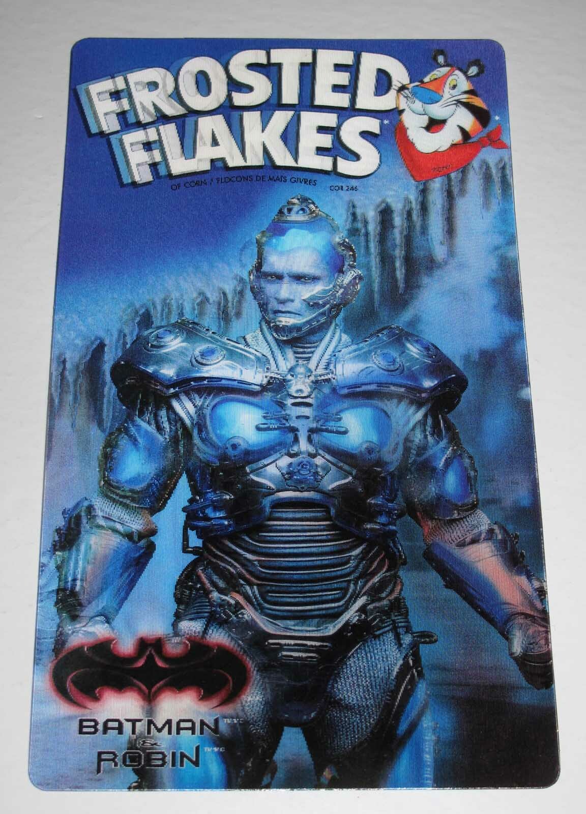 Rare ARNOLD SCHWARZENEGGAR “MR FREEZE” BATMAN & ROBIN 3D HOLOGRAM Frosted Flakes
