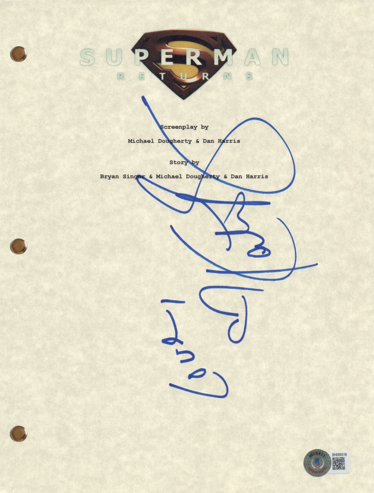 Kate Bosworth “Superman Returns” Signed Full Movie Script Lois Lane Beckett COA