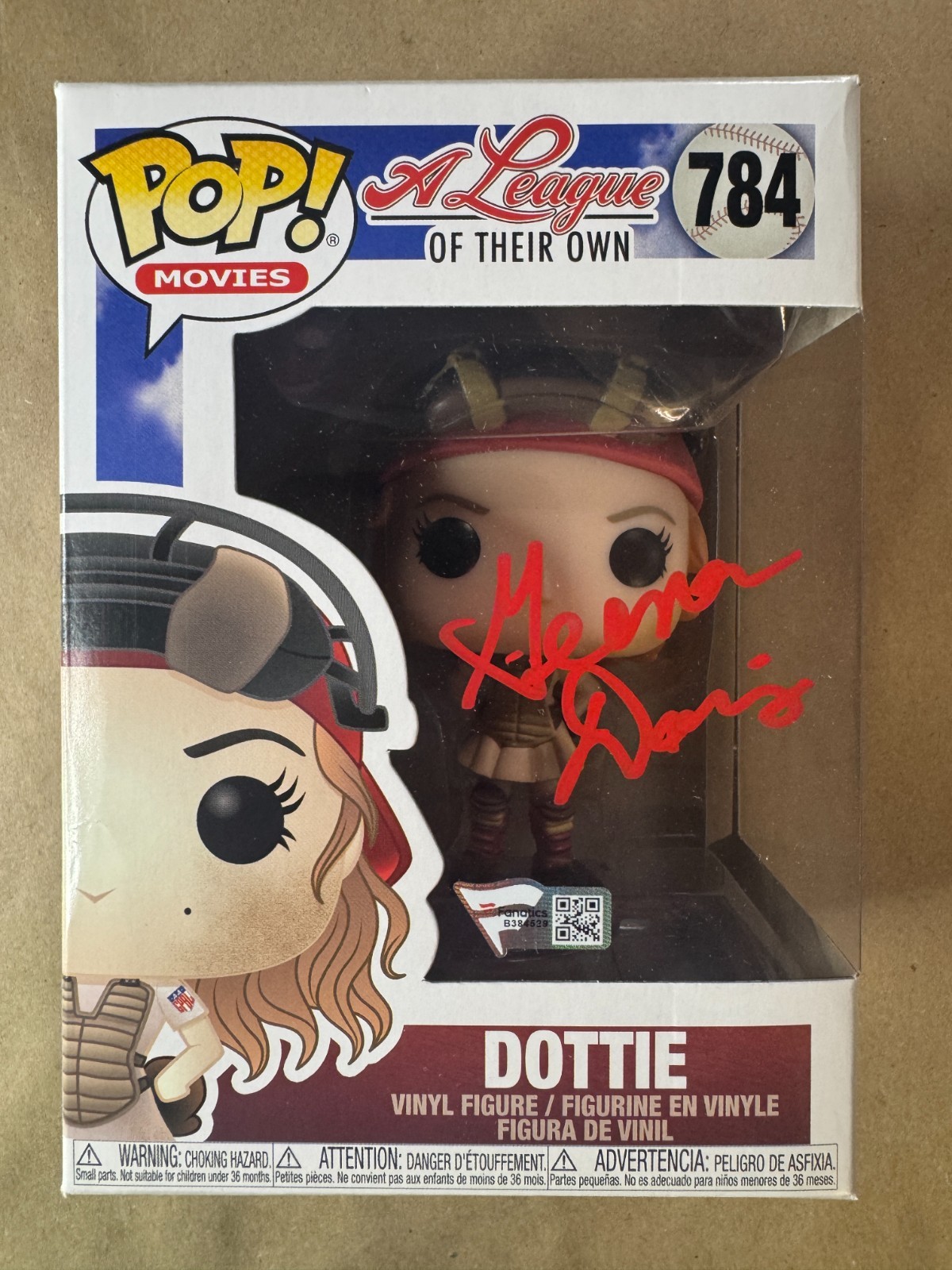 Signed Geena Davis Autographed Dottie League of Their Own Funko Pop Fanatics COA