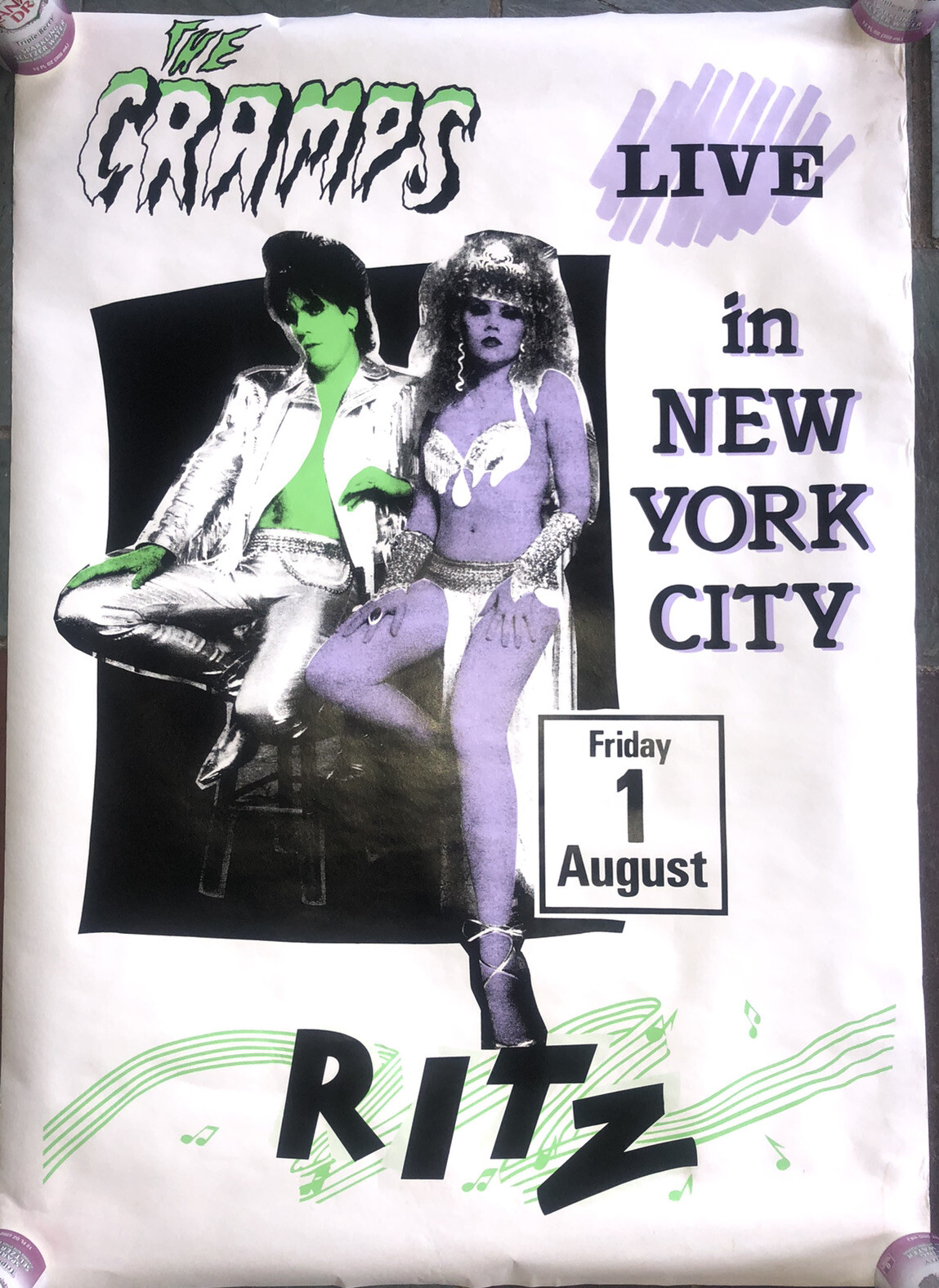 The Cramps Live in New York City 1986 Ritz Rare Concert Poster 25×35