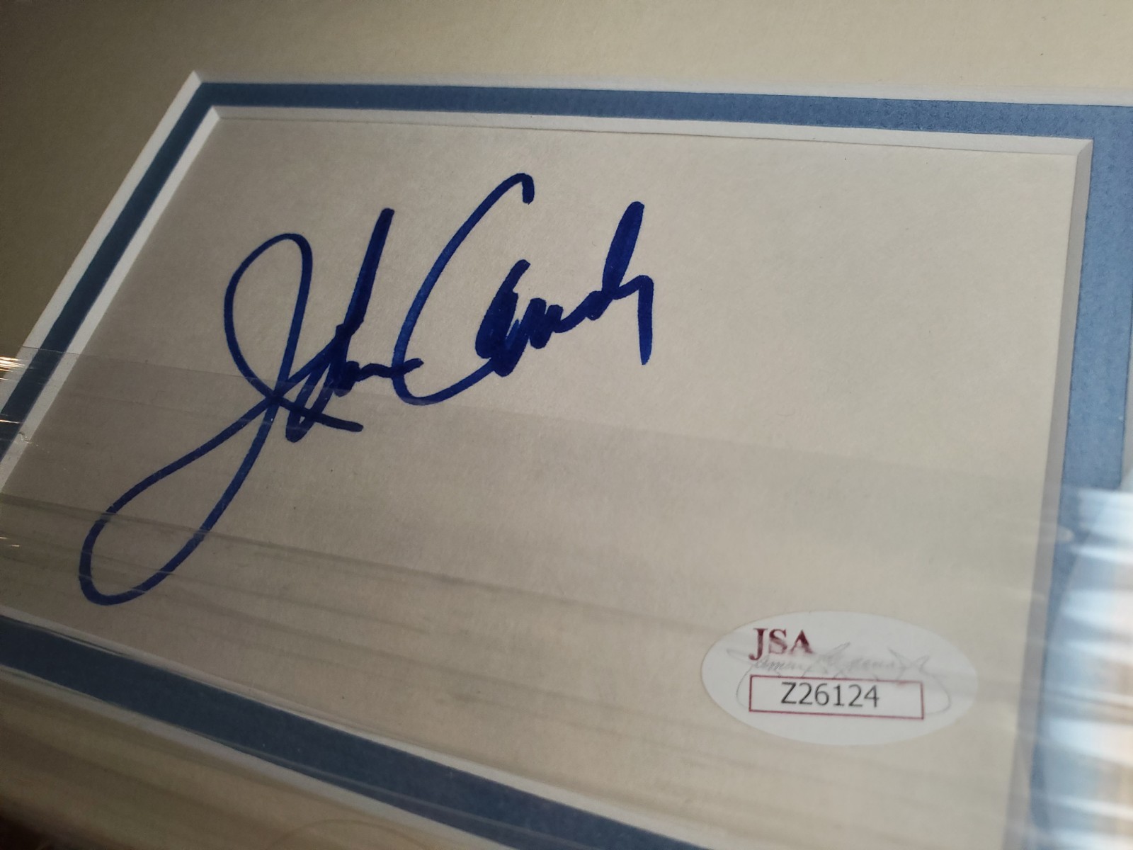 JOHN CANDY SIGNED DISPLAY JSA CERT+ L.O.A UNCLE BUCK AUTO SIGNATURE BAS JSA RARE