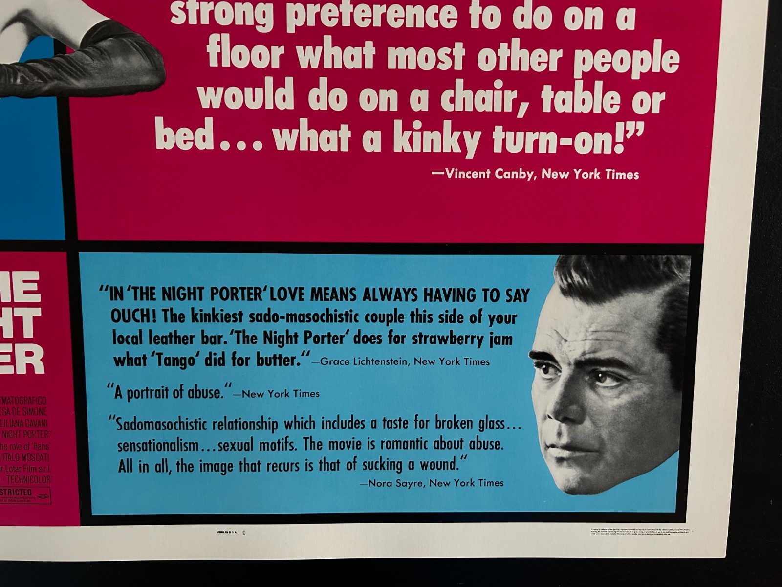 original 1974 THE NIGHT PORTER Half Sheet Movie Poster 22 x 28 DIRK BOGARDE