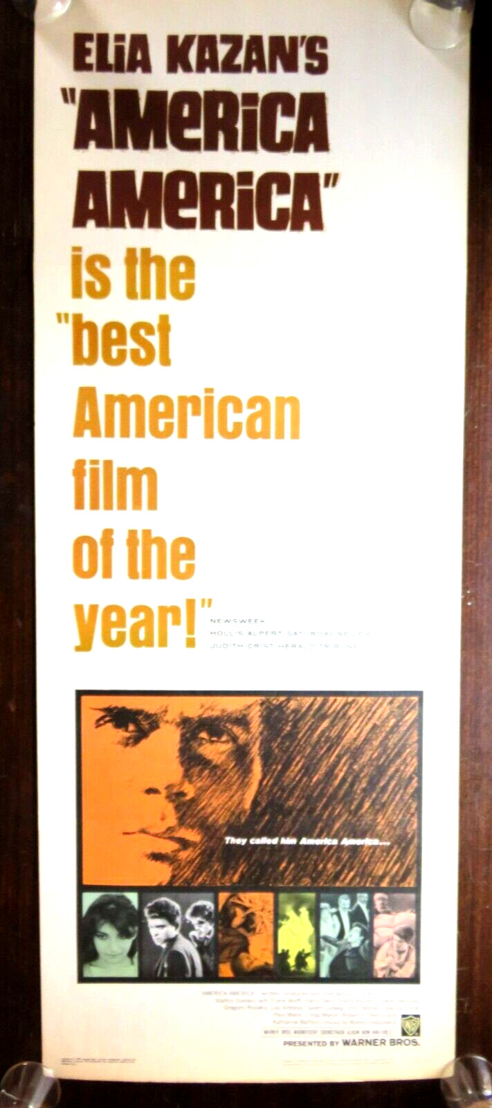 AMERICA AMERICA ~ORIG. 1964 14″ x 36″ INSERT MOVIE POSTER OF ELIA KAZAN CLASSIC