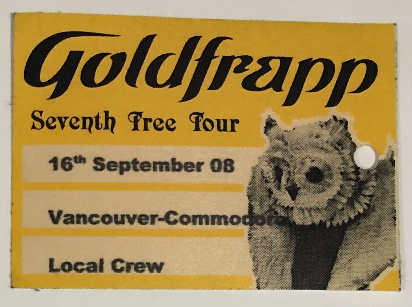 Goldfrapp RARE 2008 Crew Pass Synth-pop Trip Hop Folktronica Ambient