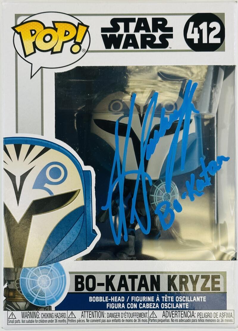 KATEE SACKHOFF SIGNED BO-KATAN KRYZE FUNKO POP 412 BO KATAN MANDALORIAN BAS 012