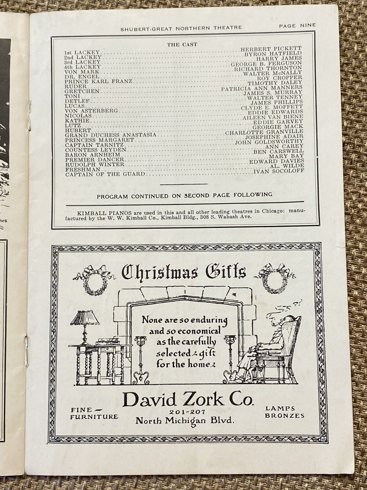 Antique THEATRE Program CHRISTMAS 1925 ART DECO Playgoer CHICAGO Great Northern