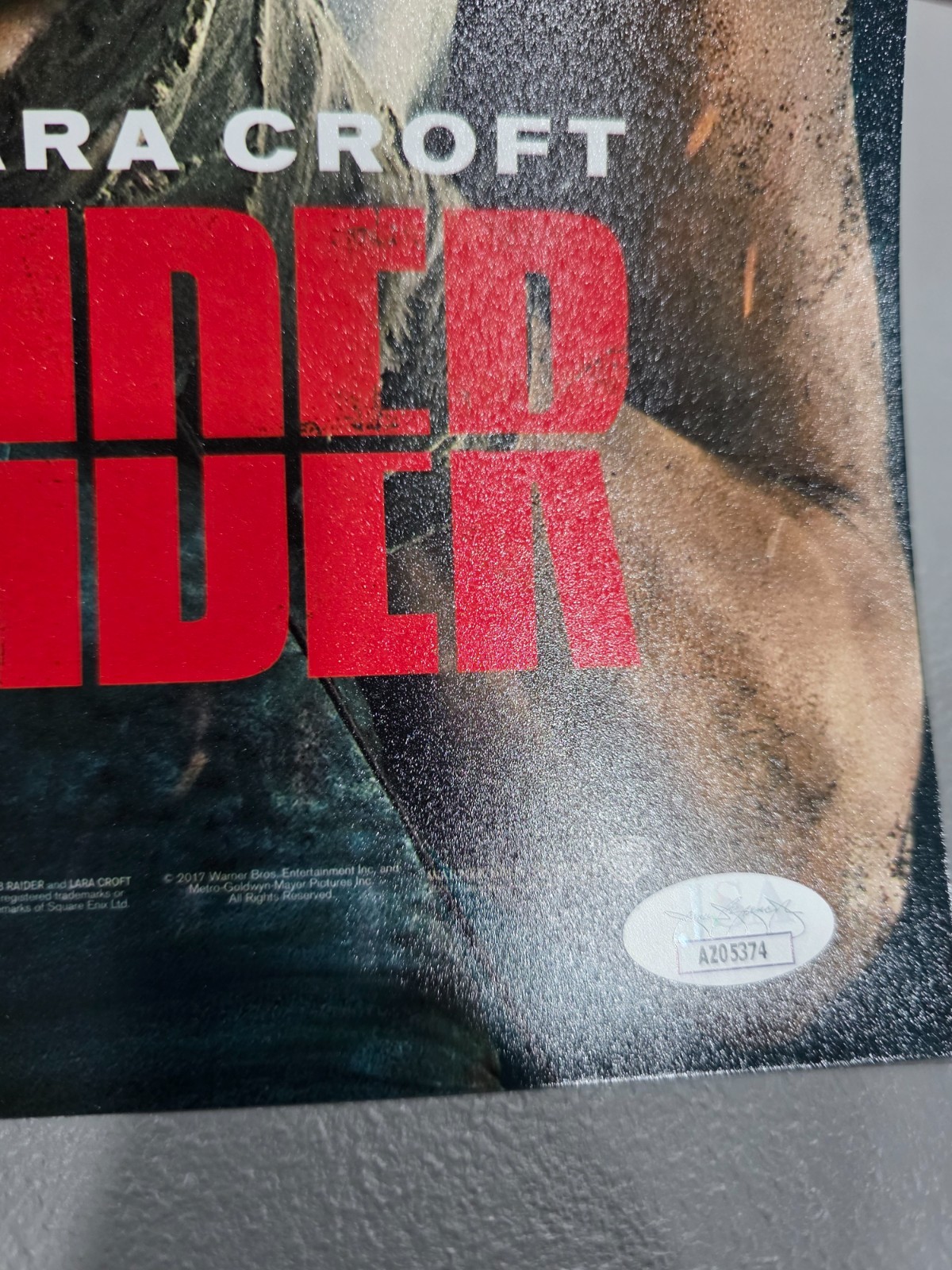 Alicia Vikander Signed 12×18 tomb raider coa jsa