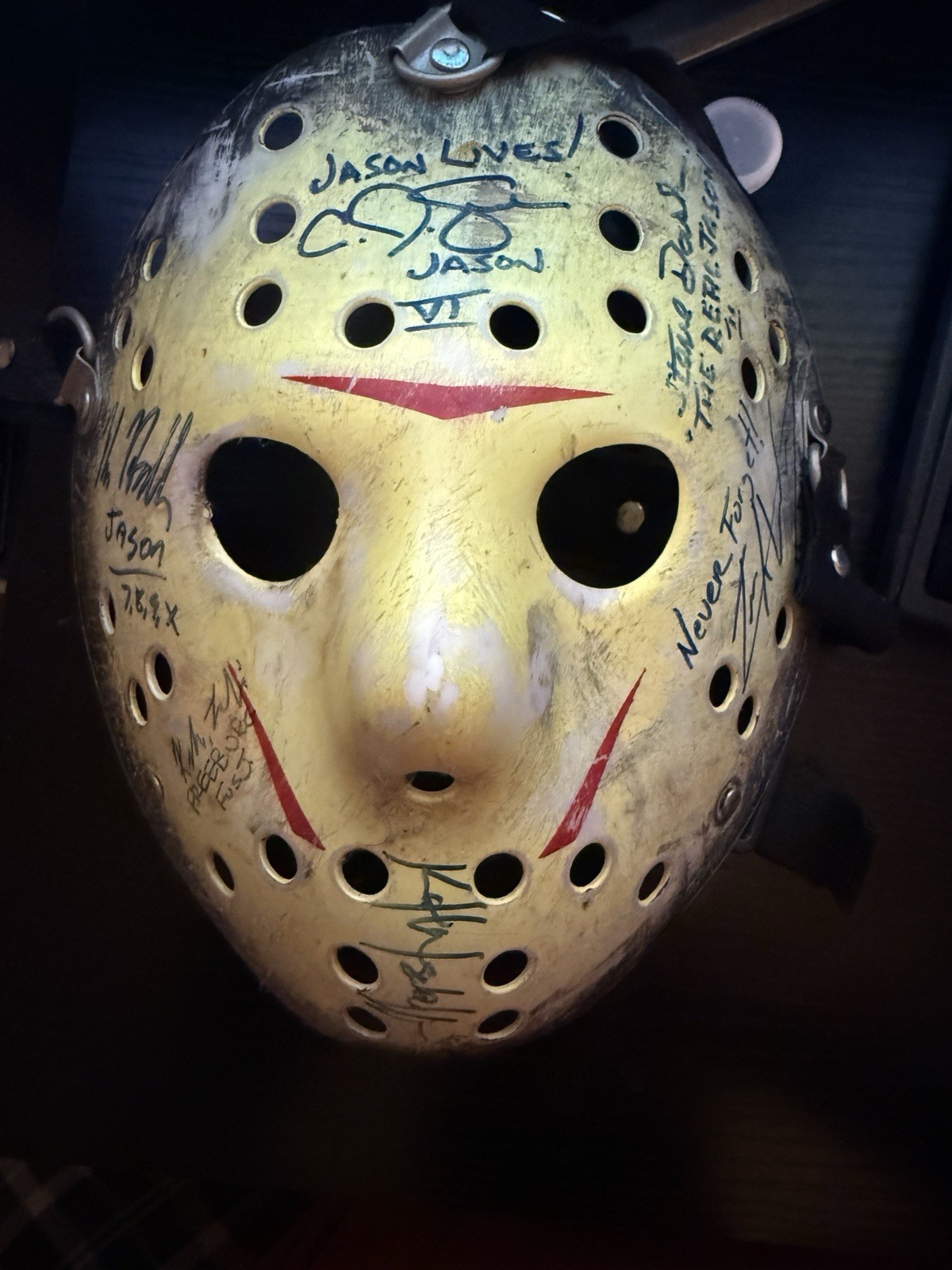 Freddy V Jason (2003) Cast Autographed Mask With 3 Jason Signatures