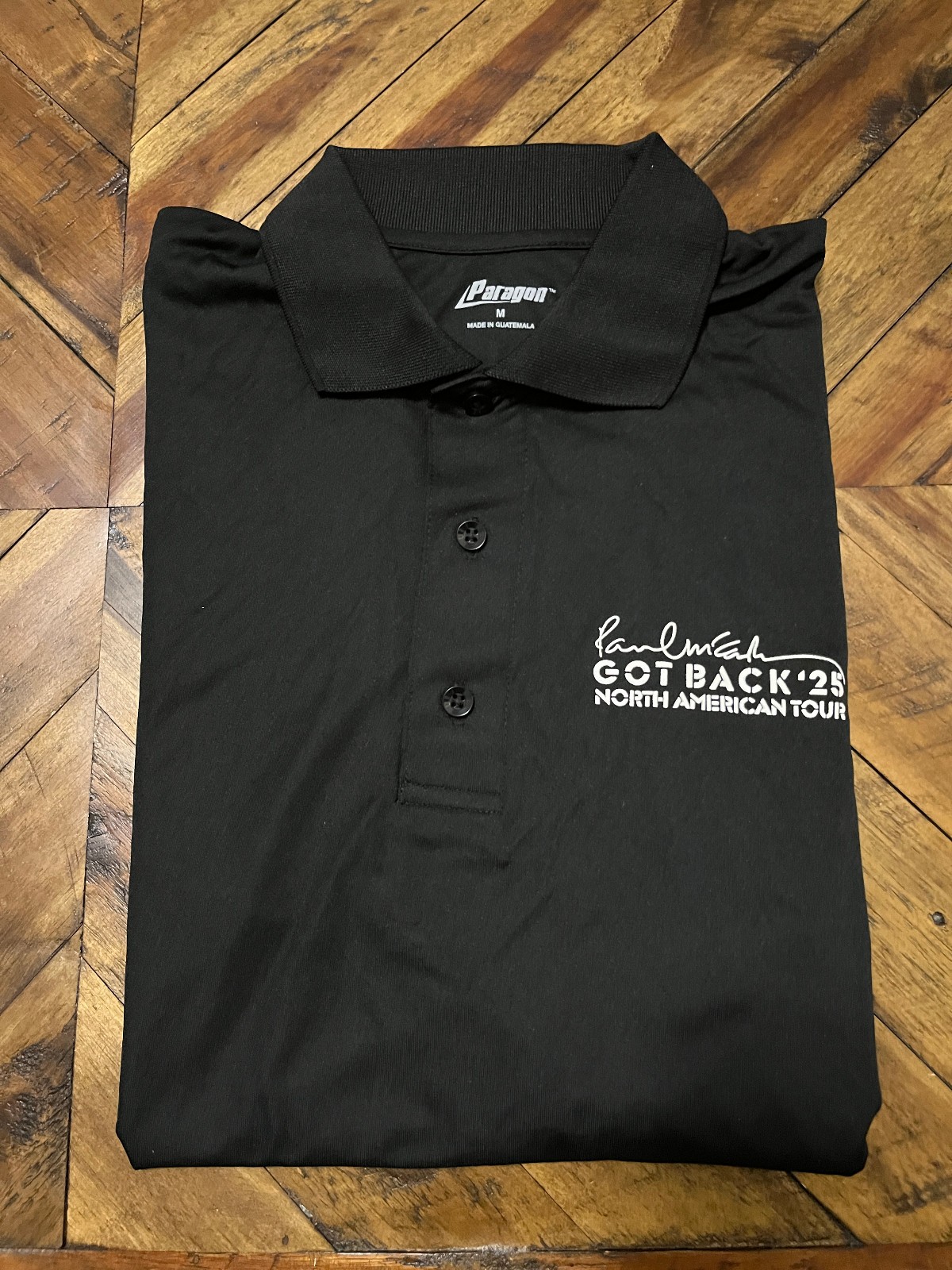 Paul McCartney 2025 “Got Back” Tour Crew Polo Shirt – Black – Medium – NWOT