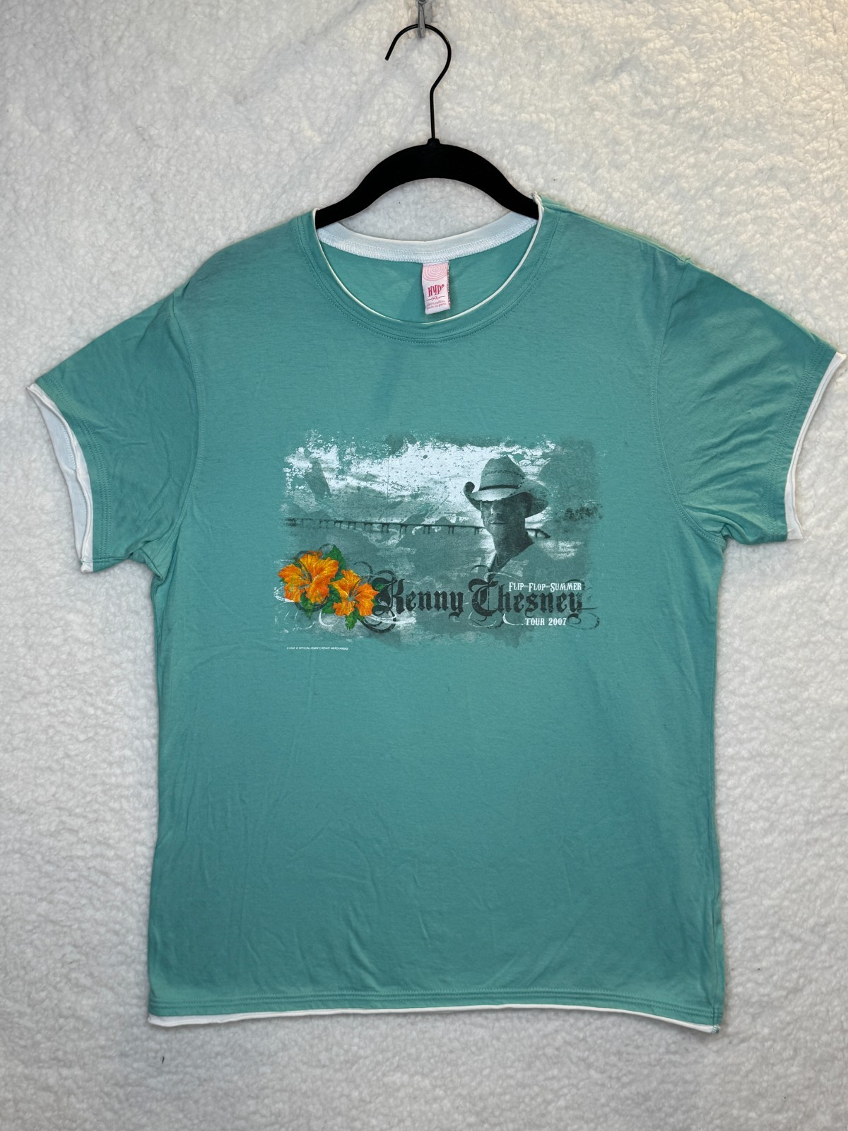 Kenny Chesney T Shirt Adult XL 2007 Blue Women’s Flip Flop Summer Teal Hyp