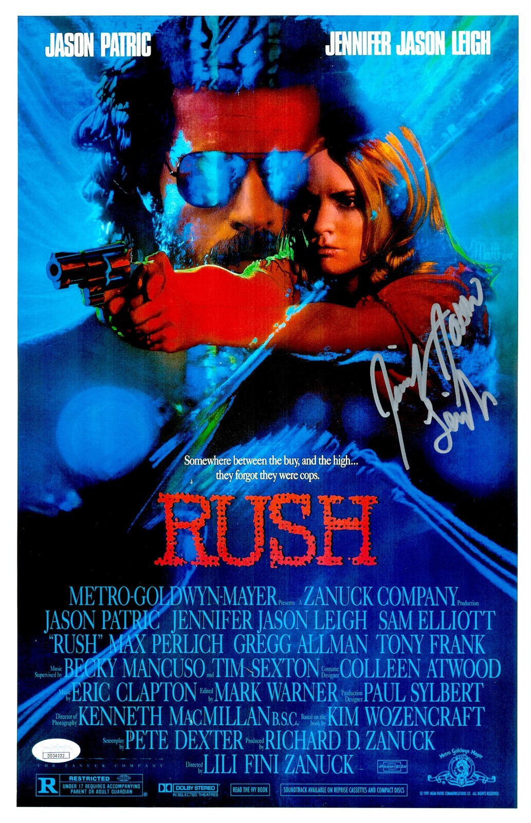 JENNIFER JASON LEIGH Signed RUSH 11×17 Photo Authentic Autograph JSA COA Cert