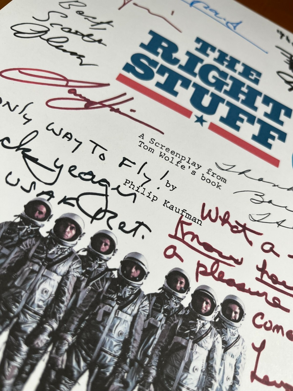 The Right Stuff Script Signed- Autograph Reprints- Astronauts- NASA