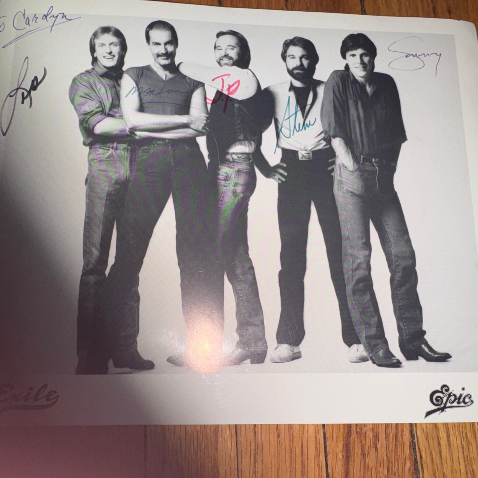 EXILE PROMOTIONAL EPIC PHOTO 8″ BY 10″ SIGNED BY ALL VINTAGE 1985 INCLUDING JP