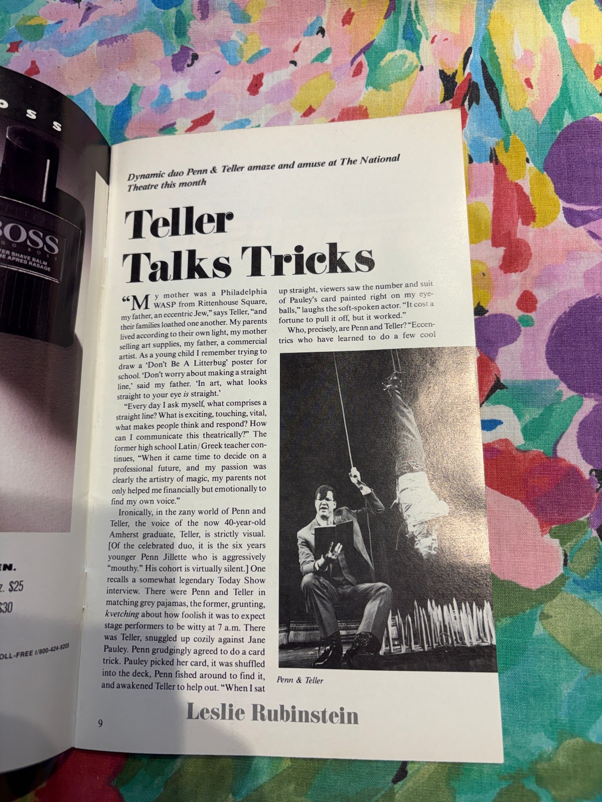 Penn & Teller Stagebill Ticket Playbill From July 1989 Signed by Penn Jillette