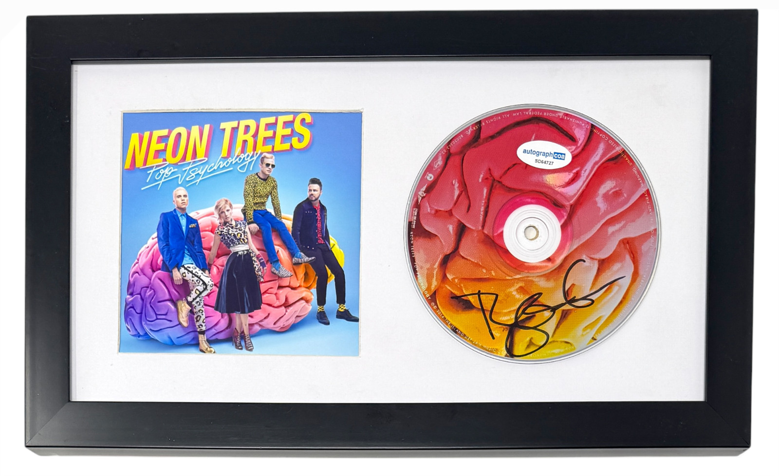 Neon Trees Tyler Glenn Signed Autograph ‘Pop Psychology’ CD Framed Display ACOA