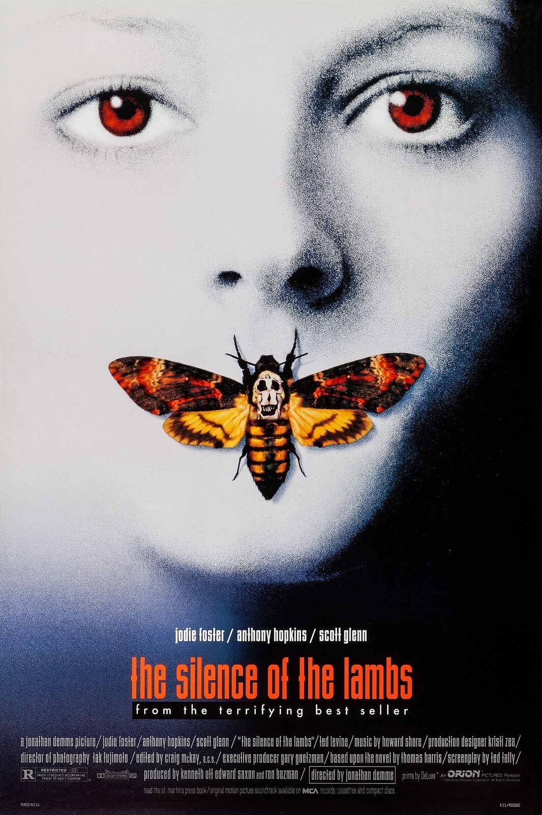 1991 The Silence Of The Lambs Movie Poster 11X17 Jodie Foster Anthony Hopkins 🍿