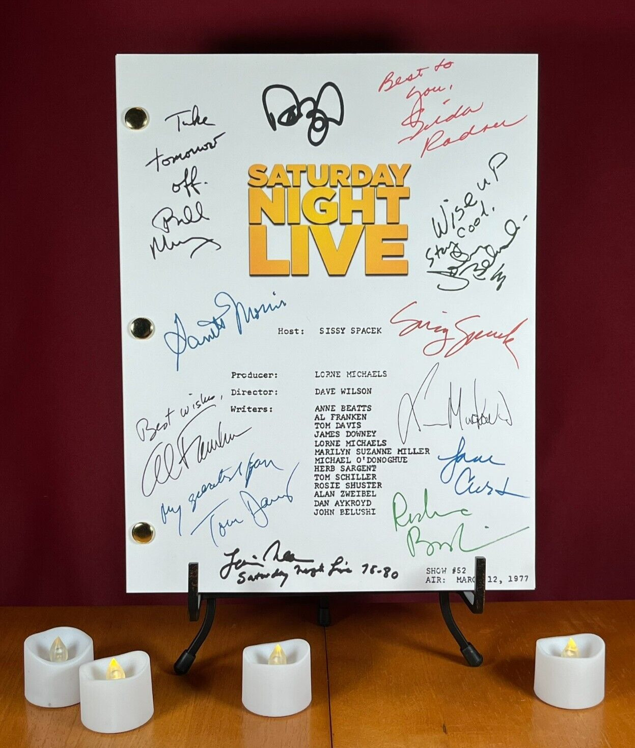 Saturday Night Live Script Signed- Autograph Reprints- Billy Murray John Belushi
