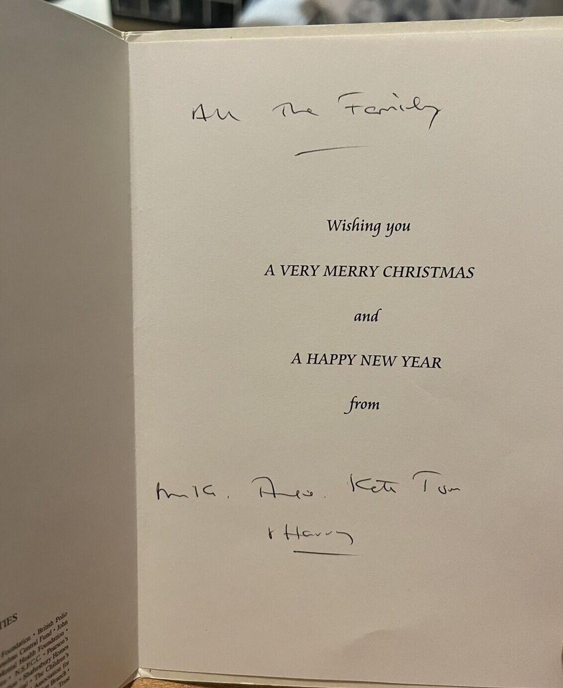 RARE Mike Rutherford (Genesis) Handwritten Family Christmas Card from Tracks UK