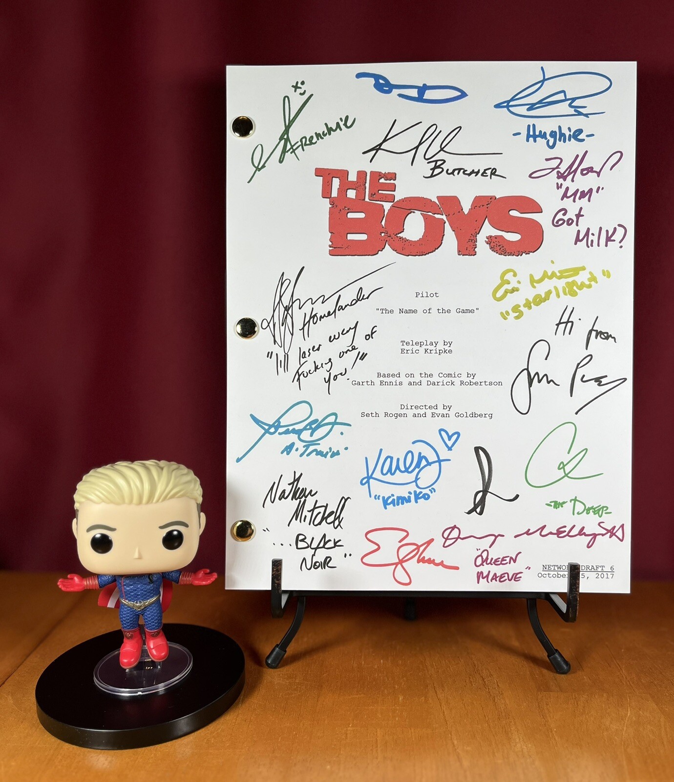 The Boys Pilot Script Signed- Autograph Reprints- The Boys TV Show- Homelander