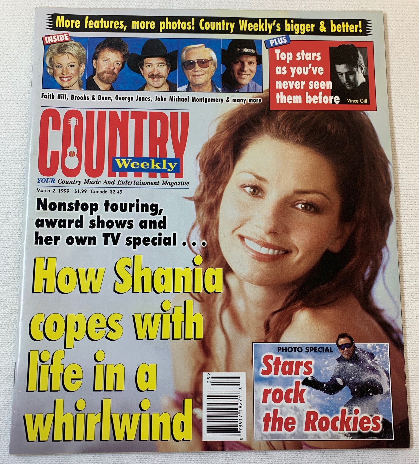 March 2, 1999 COUNTRY WEEKLY~Shania Twain,Faith Hill,Brooks+Dunn,George Jones+++