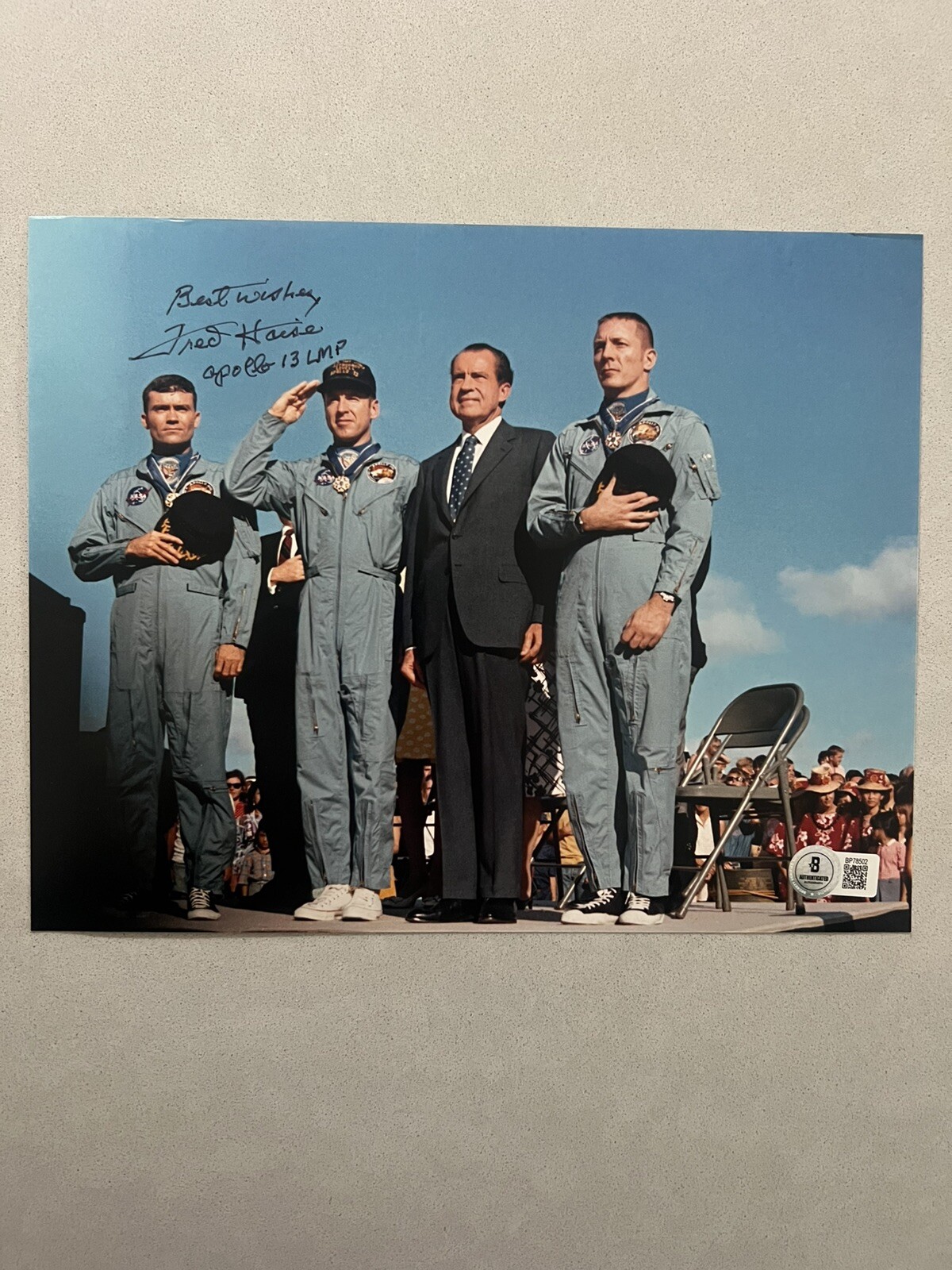 Fred Haise autographed signed 8×10 photo Beckett BAS COA Apollo 13 NASA Space