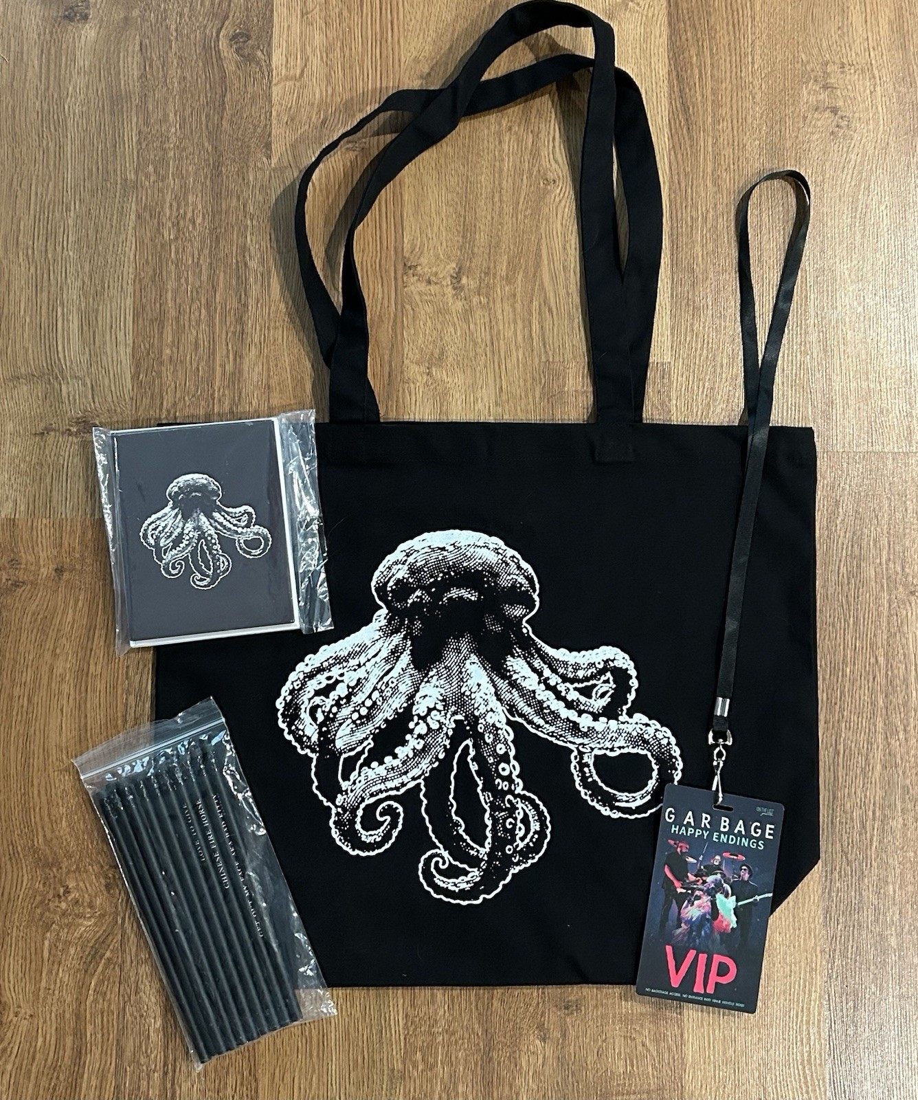 Garbage band Tour VIP official merch item Set tote pencils pass note cards 2025